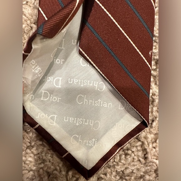 Christian Dior vintage Monsieur Neck Tie brown Striped - Picture 5 of 5